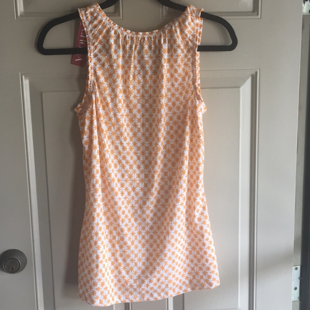 NWT Merona Orange and White perfect ruffle tank M - Picture 5 of 5